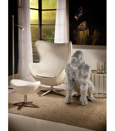Figura de diseño gorila gigante plata