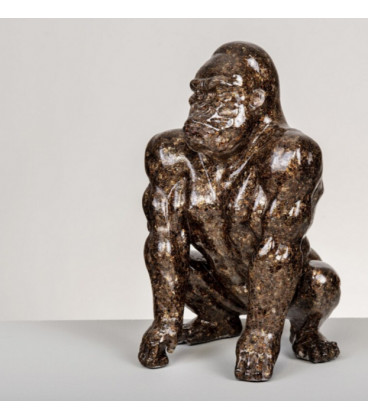 Figura de diseño gorila dorado y marrón