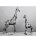 Oscar figura decoración en forma de jirafa a tamaño real en plata