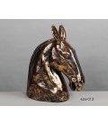 Figura de busto cabeza de caballo dorado