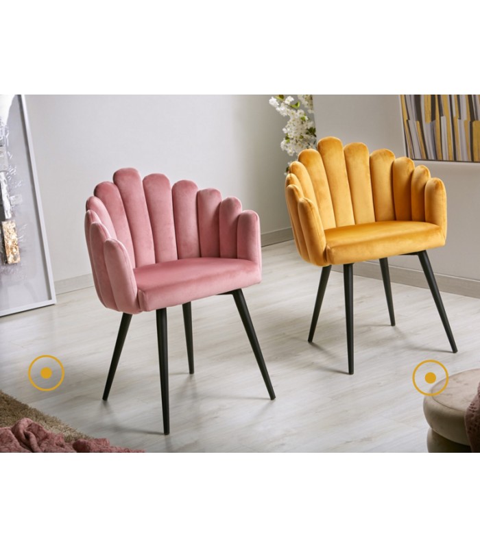 Avis super cómoda de silla terciopelo rosa o mostaza amarillo